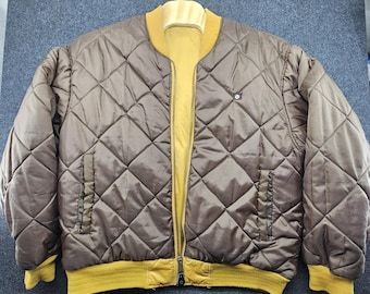 Vintage Y2K Southpole Bomber Jacket Reversible Mens XXL Brown/gold