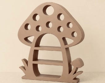 Paddenstoelenplank | Woodland-kwekerijdecor, klein displayplankje 3D-geprint