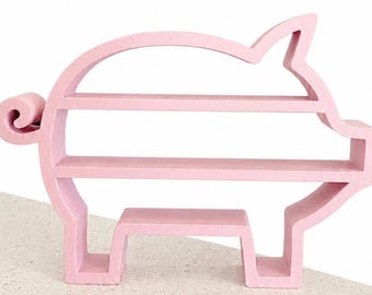 3D-geprinte miniplank varken – displayplank boerderijvarken | Schattige dierenplank | Baby- en kinderkamerdecoratie | Aangepaste kleuren