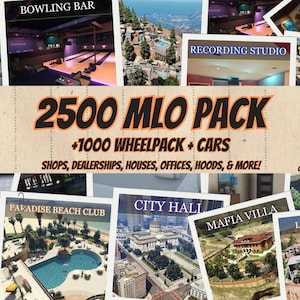 FiveM MLO Pack 2500+ Optimized Interiors | GTA V RP Server Bundle (Digital Download)