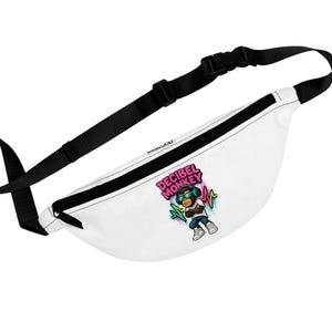 Graphic Print Fanny Pack: Adjustable Strap, Inner Divider, Polyester Bag