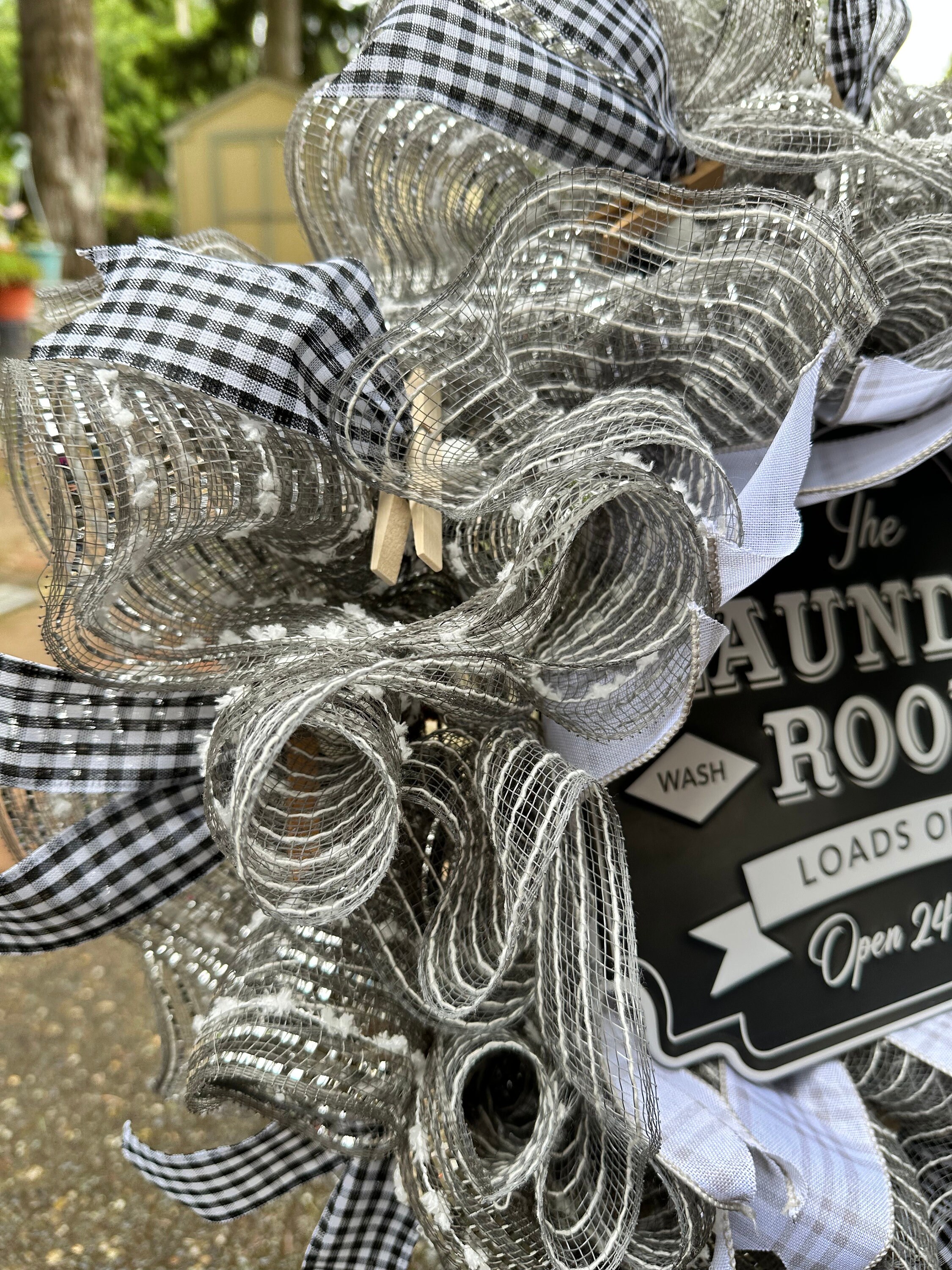 Farmhouse Laundry Room Wreath Decor, Rustic Clothespin Sign - Etsy