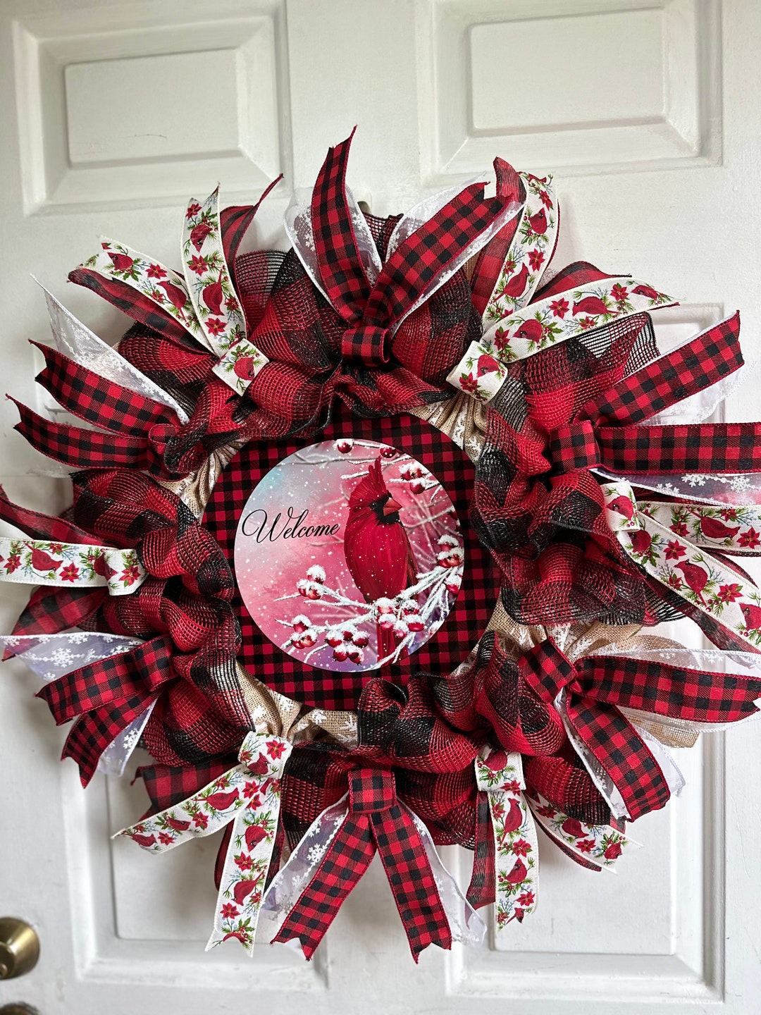 Cardinal Note Welcom Rustic Cardinal Welcome With a Beautiful Snowy Scene Surrounded by ...