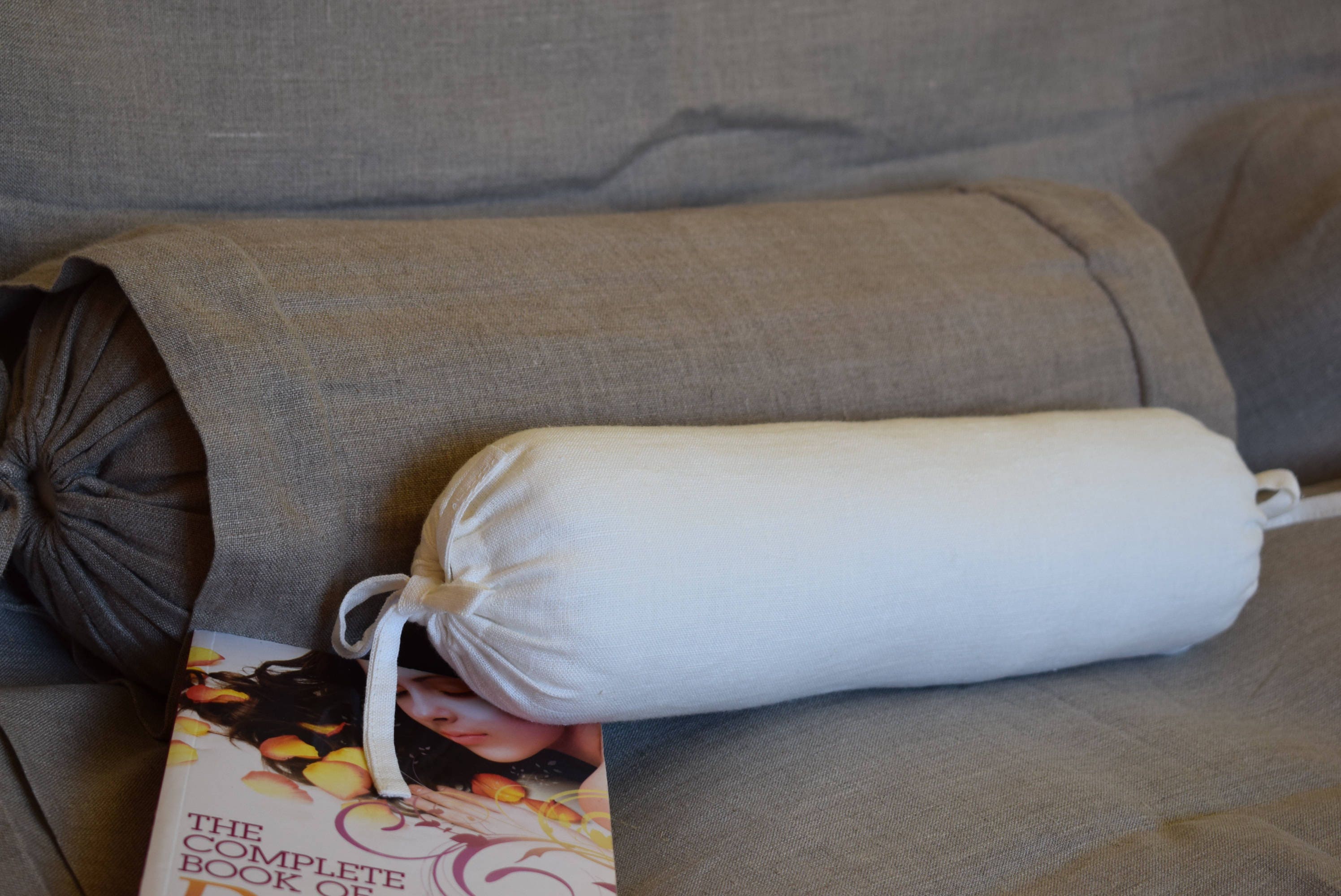 Small Bolster Neckroll Pillow Insert with Pillowcase 100 Etsy
