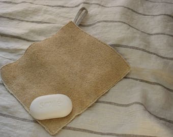 Paio di salvietti - panno di lavaggio - Panno di spugna misto cotone lino - Panno viso - Struccante - Biancheria da bagno - Accessori da bagno