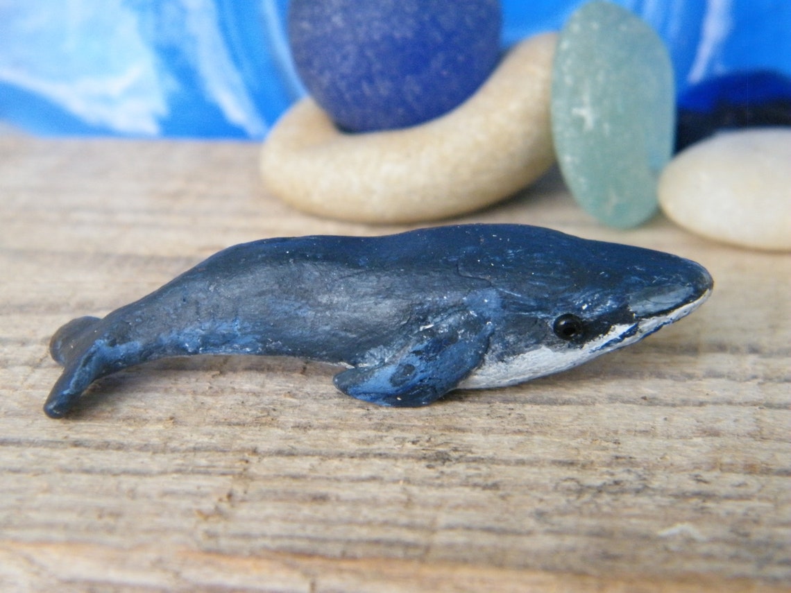 Handmade OOAK Tiny Little Cute Blue Whale Figurine Miniature Etsy