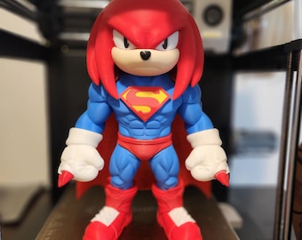 Knuckles Superman 3D Printed Figure 11-3/4 Inches Tall Fan Art