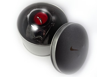 Nike Triax Armored Chrono Watch, Red Dial, Black Case, Avantgarde Style