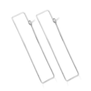 Sterling silver rectangular hoops