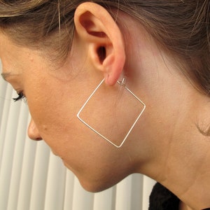 [TATIANA] 925Silver☆Basic Square Hoop Earrings TATIANA] 925Silver☆Basic Square Hoop Earrings