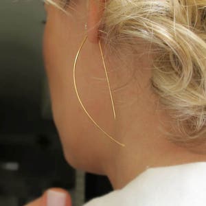 Threader Earrings, Sleek Earrings - Lightweight Earrings, Everyday Earrings 14k Gold Filled Earring, Sterling Silver, Rose Gold Filled