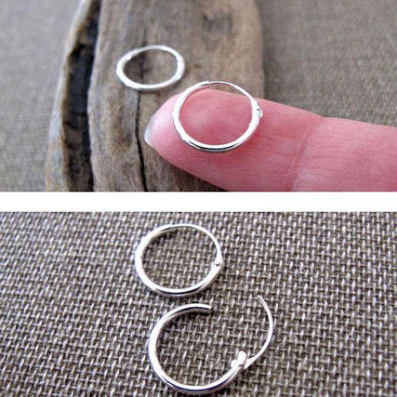 Orecchini a cerchio in argento sterling 925 senza fine - 2 mm X diametri multipli - Italia