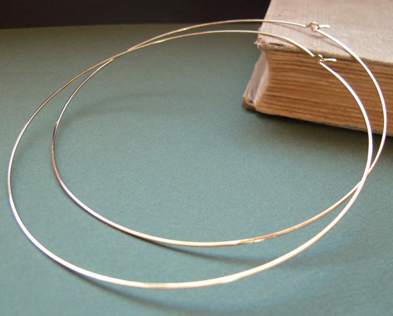 4 Inch Hoop Earrings Extra Large Gold Hoops Giant Hoop Etsy