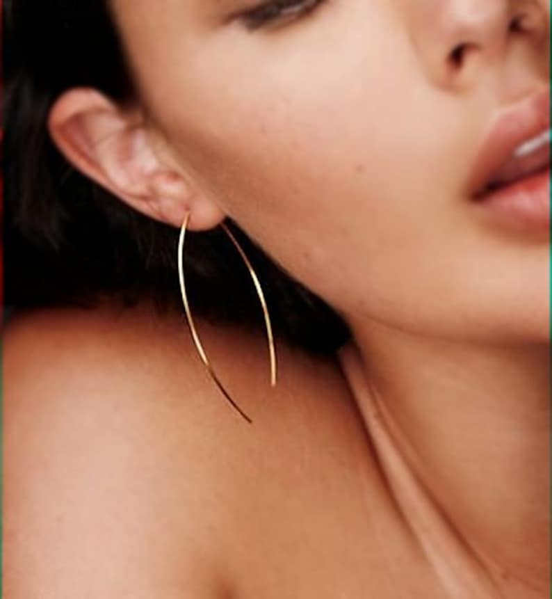 simple gold wire earrings