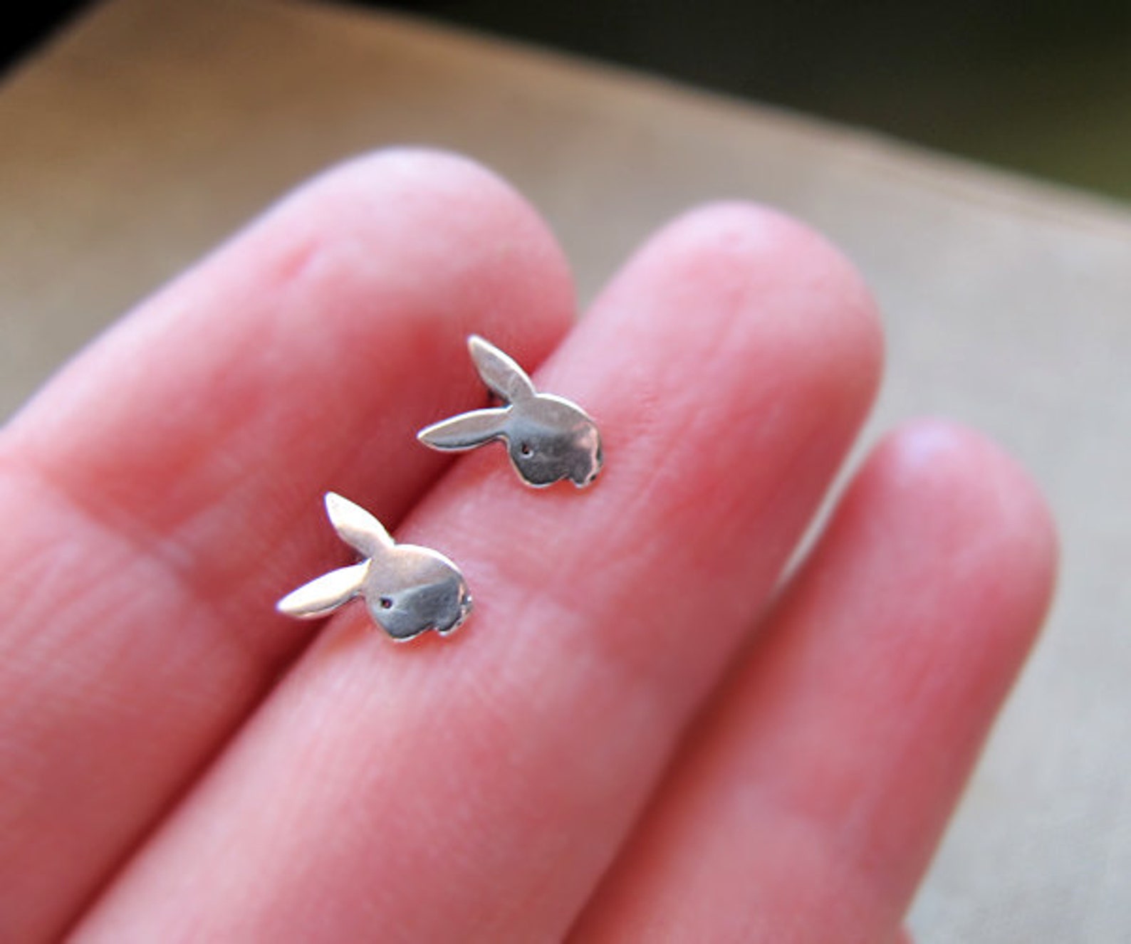 Sterling silver rabbit earrings Clearance