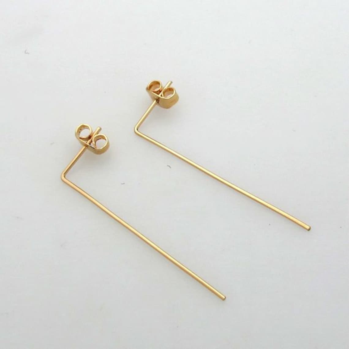 Gold Bar Earrings Fashion Long Bar Earrings Modern Jewelry Etsy