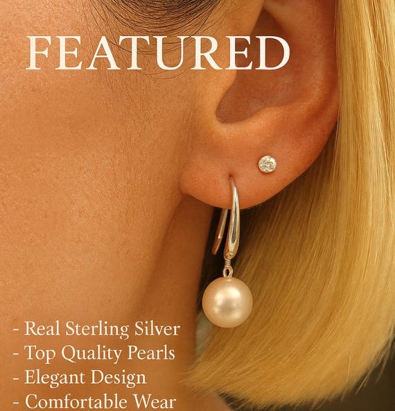 1 Paio Di Orecchini A Bottone Con Perle D'acqua Dolce In Argento Sterling S925 Silver 91852783 - Foto 3