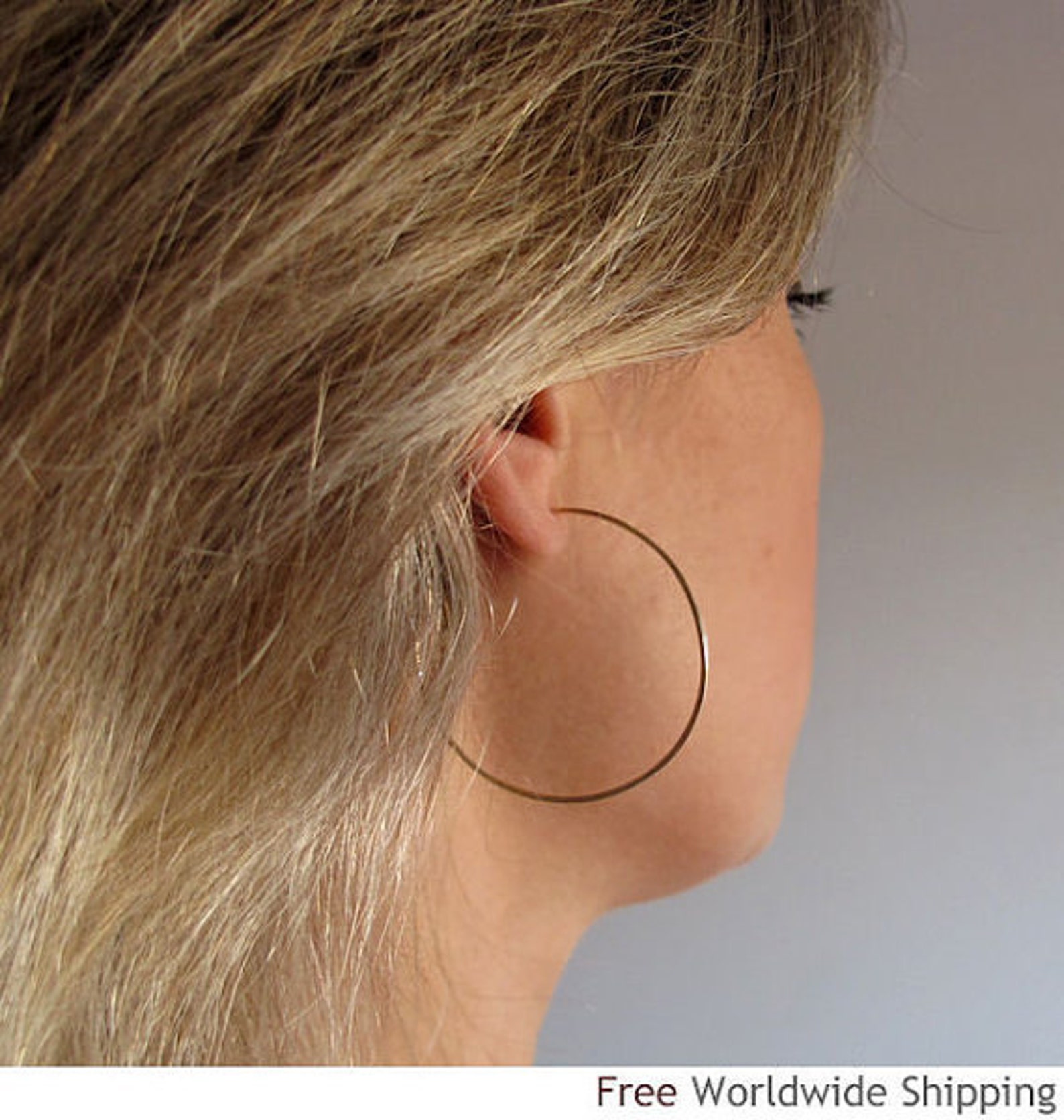 Delicate Gold Hoop Earrings 2 Inch Elegant Thin Gold Filled Etsy