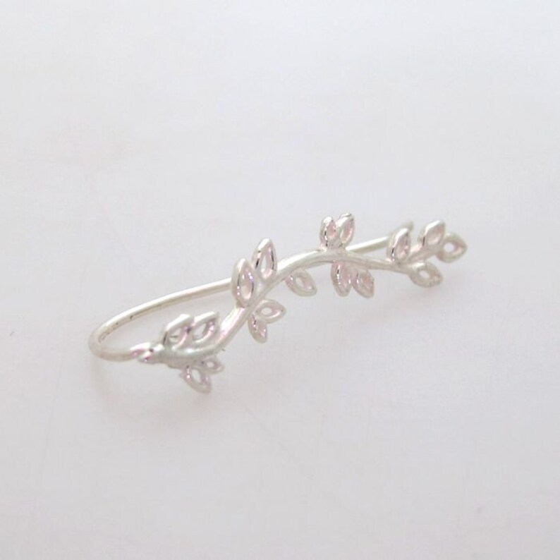 Climbing Ear Cuff Leaves Ear Cuff Earring Sterling Silver Etsy