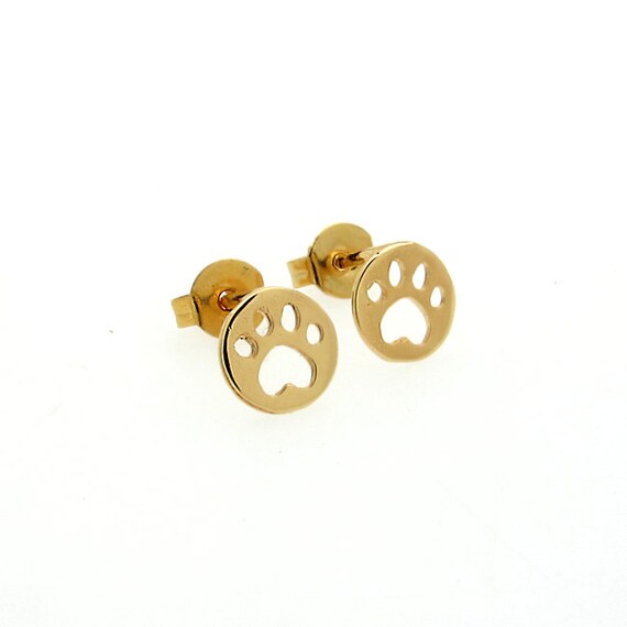 Gold paw clearance print earrings