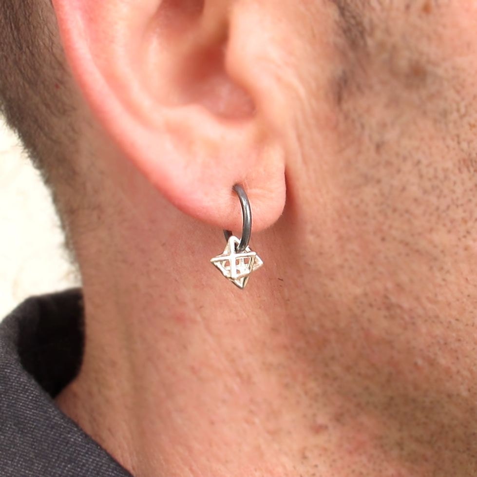 David star earrings deals