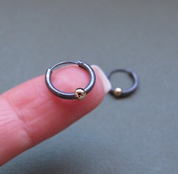 Small Hoops w Bead | Copper Small Hoops w Bead | Copper