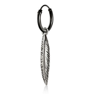 Mens Earring Single Feather Earring for Men Unisex Design - Etsy