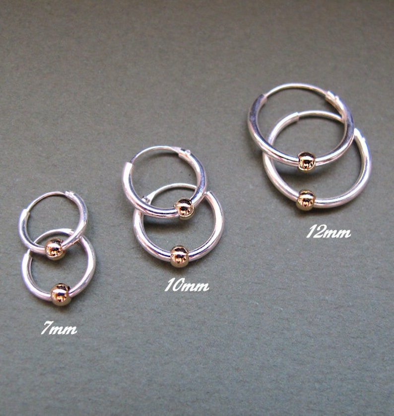 Ball Endless Hoop Earrings in Sterling Silver 14K Gold Filled Etsy