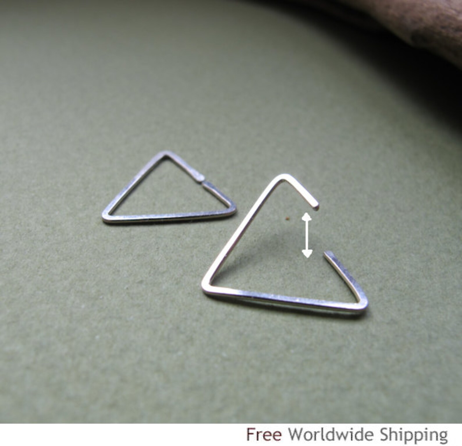 Small Triangle Hoop Earrings Sterling Silver Cartilage - Etsy
