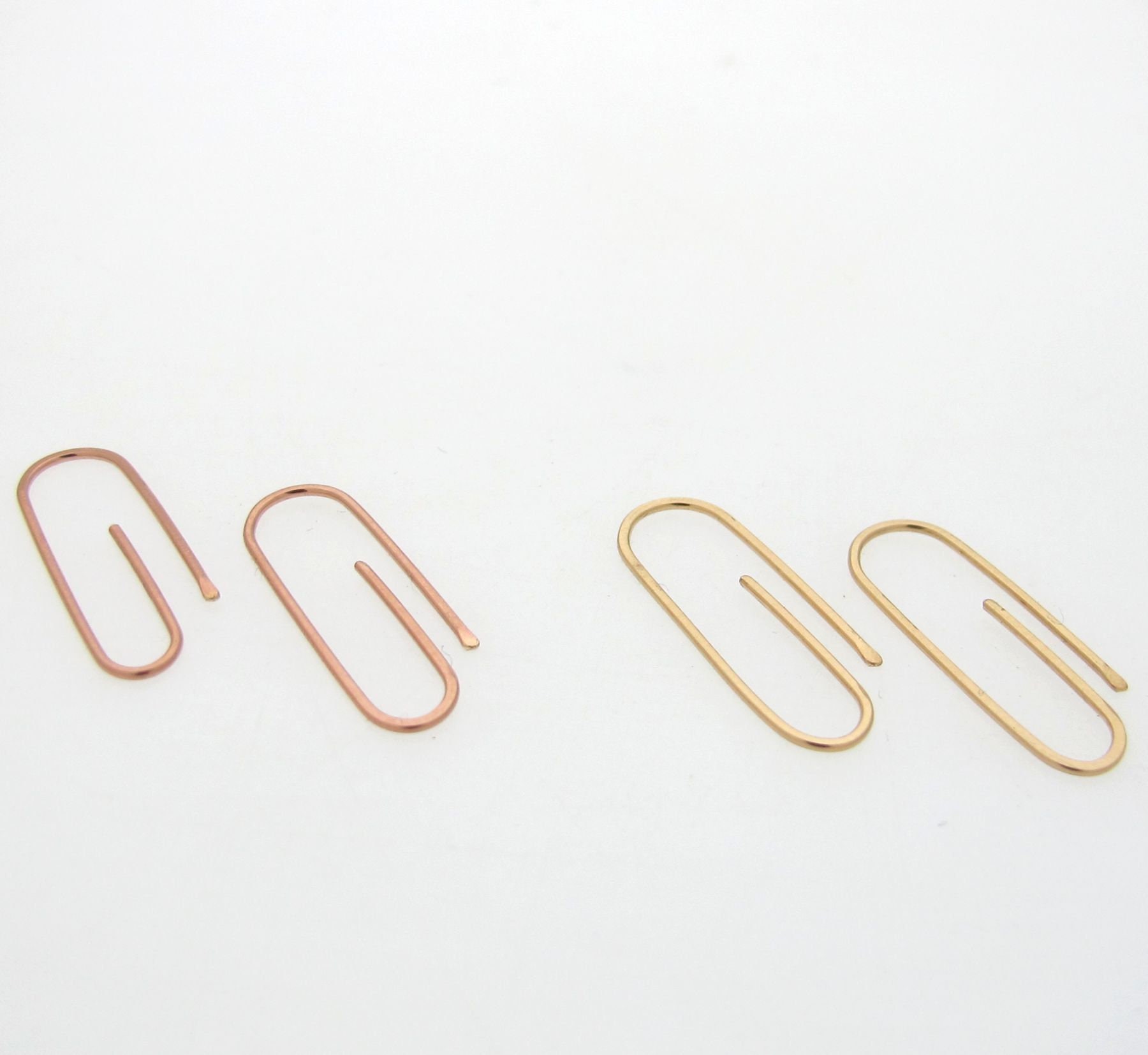 Gold Paper Clip Earrings Small Clip Earrings Minimalist Etsy