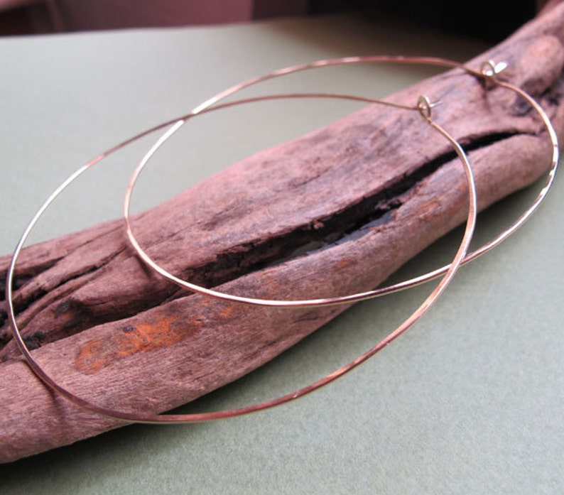 hammered, thin gold hoop earrings