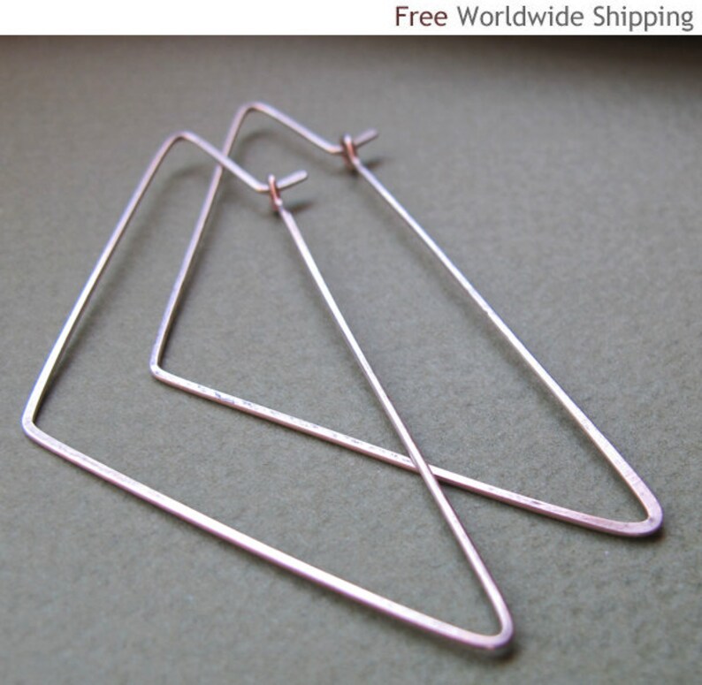 Geometric Triangle Earrings Elegant and Modern Hoop Earrings Etsy