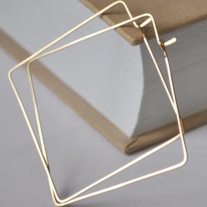 Geometric Square Hoop Earrings 14K Gold Filled, Elegant Classic Jewelry Modern Hoops Elegant and Stylish