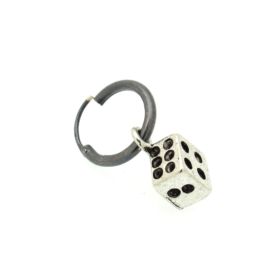 Dice Earring Men Sterling Silver Dice Dangle Earring Mens Etsy