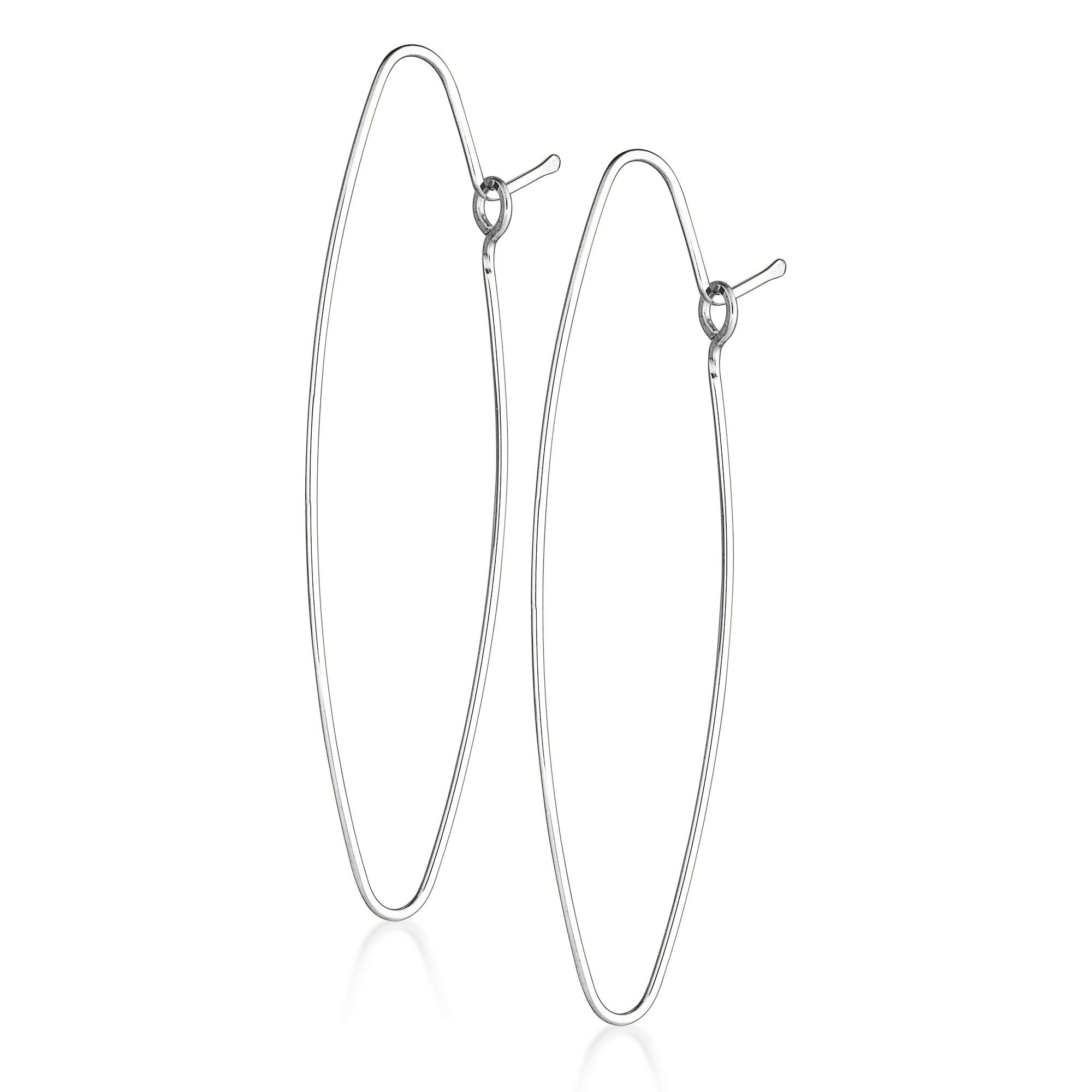 Orecchini in argento sterling con triplo cerchio ovale - Italia