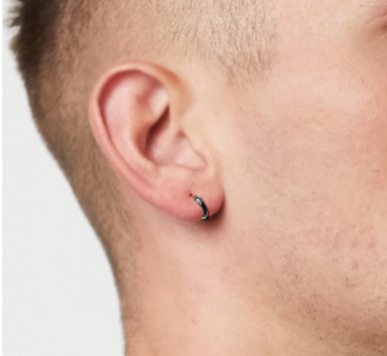 mens earrings hoop black