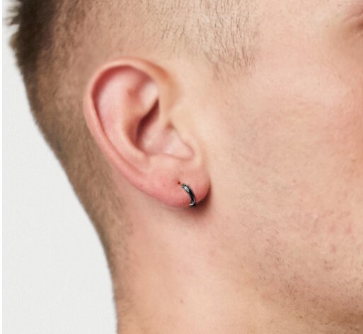 10mm black on sale hoop earrings