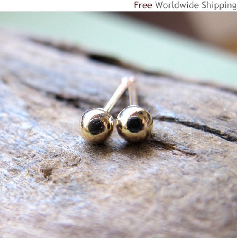 3mm 14k gold stud earrings