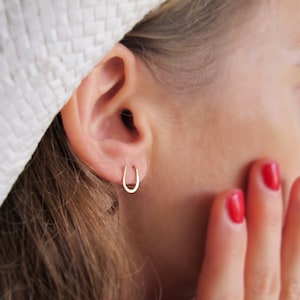 minimalist earrings for 2 holes