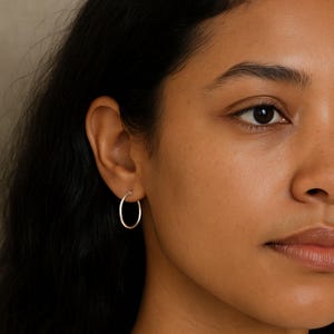 Small Hoop Earrings 15mm Sterling Silver Hoop Earrings 925 Miniature Silver Hoops Classic Earrings Handmade Hoops Everyday Earrings 3/5 inch