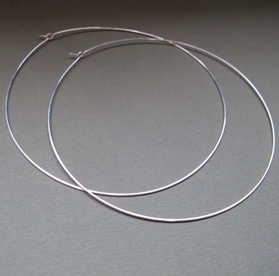 4 Inch Sterling Silver Hoop Earrings Extra Large Hoops Oversize