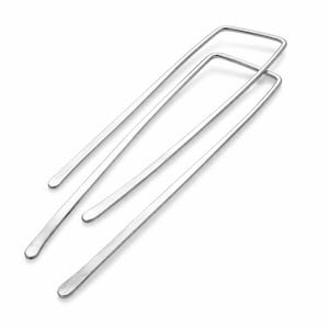 Geometric Threader Earrings 2 inch Elegant Sterling Simple Earrings Delicate Simple Earrings Artisan earrings Open Rectangular Hoops 5 cm