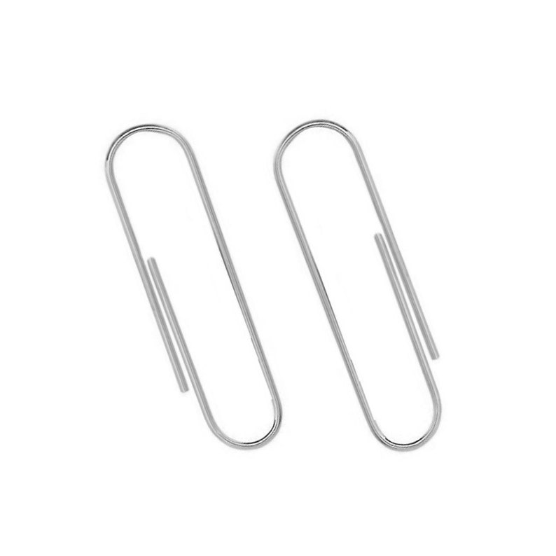 Paperclip Earrings Sterling Silver 2 Inch Modern Pin Earrings - Etsy