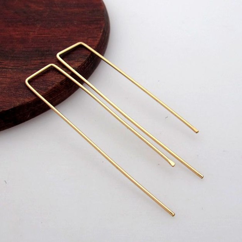 Gold Threader Earrings Staple Earrings Modern Earrings Etsy