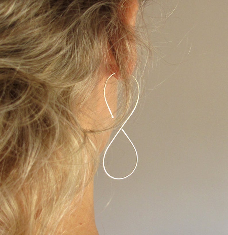 Infinity Hoop Earrings Sterling Silver Figure 8 Shaped Hoops | Etsy