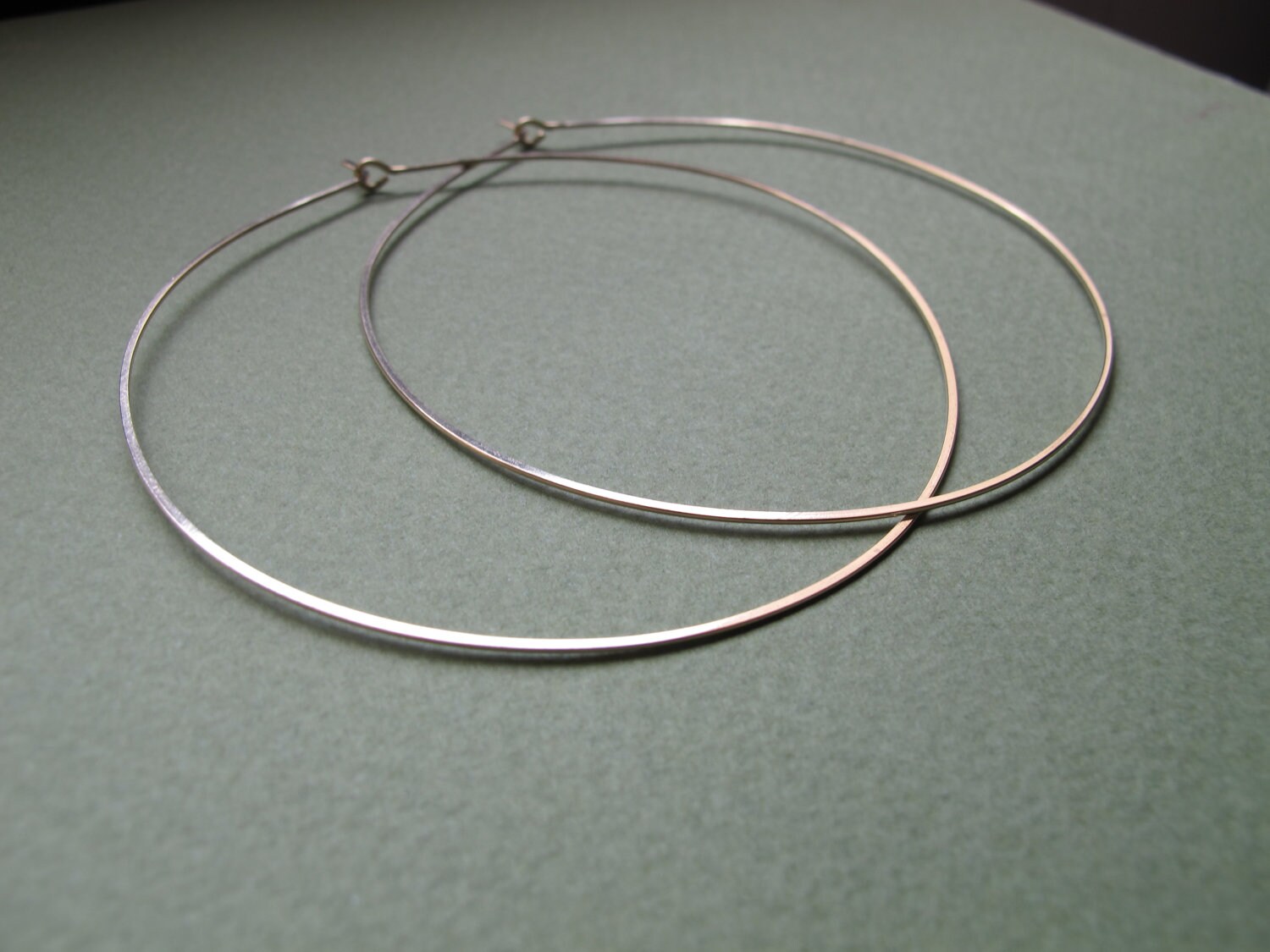Delicate Gold Hoop Earrings 2 Inch Elegant Thin Gold Filled Etsy