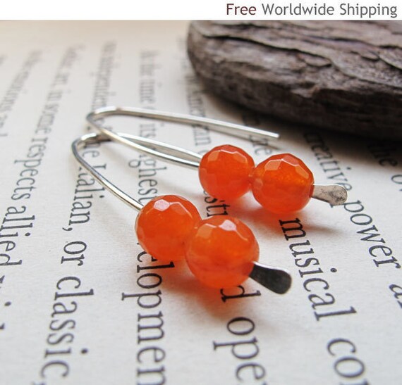 necklace and earring set orange gems necklace and earring set orange gems