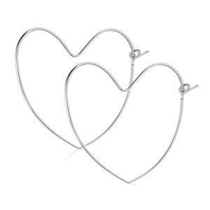 Elegant Heart Shaped Hoops Large Heart Earrings Endless style Modern Earrings Sterling silver /Gold Filled  heart Hoop earring Elegant hoops