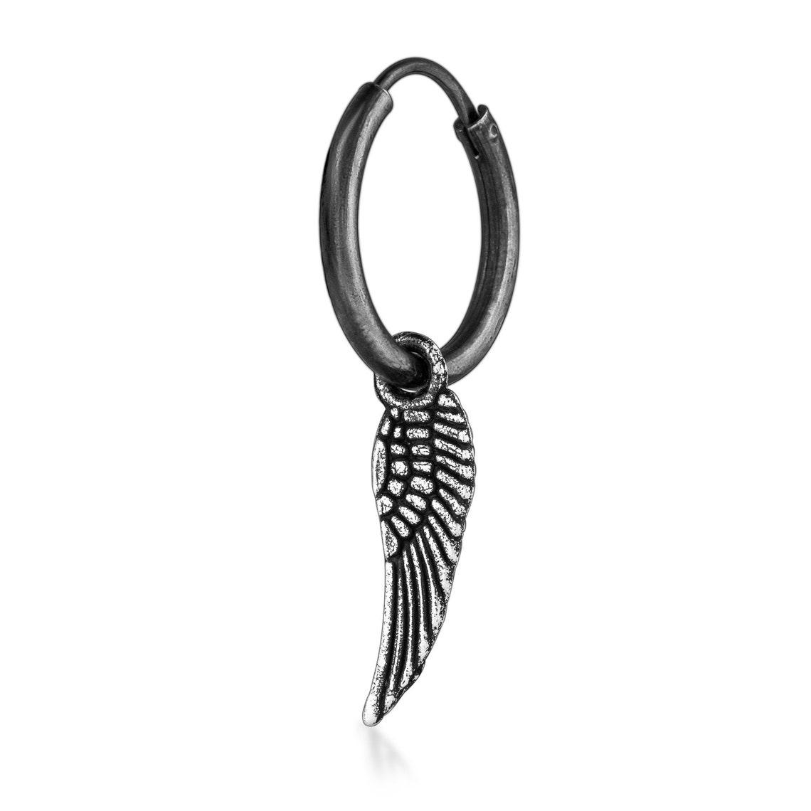 Angel Wing Earring Mens Earrings Black Hoop Earring for Men Etsy