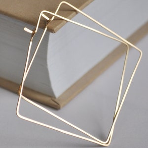 Geometric Square Hoop Earrings - 14K Gold Filled, Elegant & Classic Jewelry - Modern Hoops - Elegant and Stylish